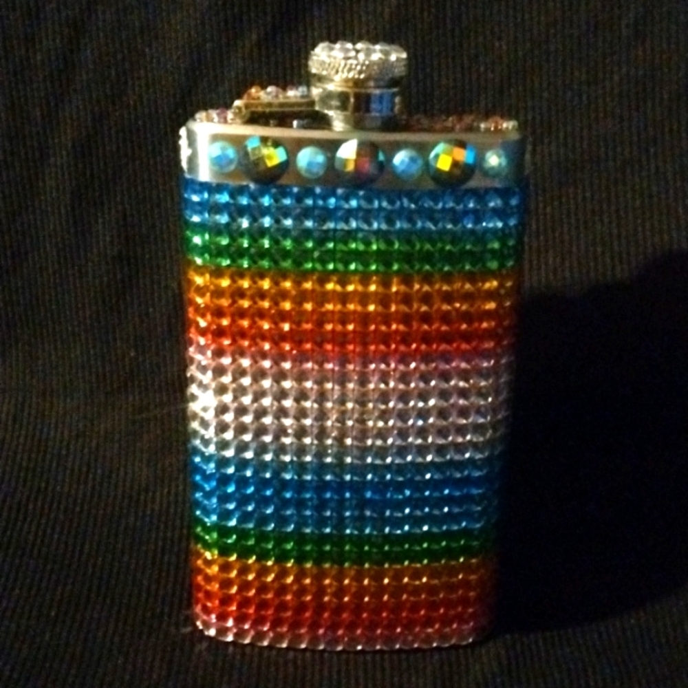 Dazzling bejeweled flask